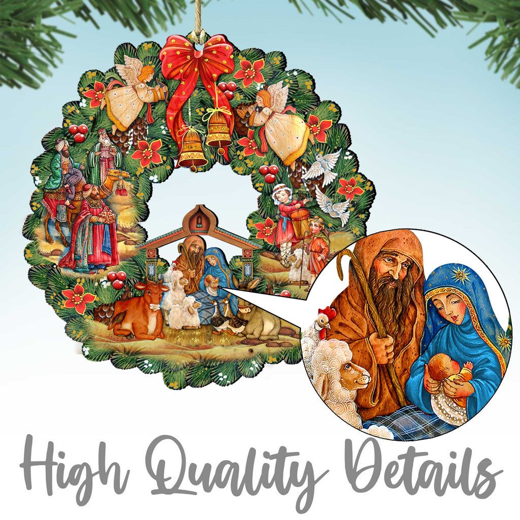 Aviator Santa Christmas Wooden Ornaments by G. DeBrekht - Christmas Santa Snowman Decor - 8112030