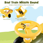 Ride on Toy with Steering Wheel and Train Whistle Sound Button