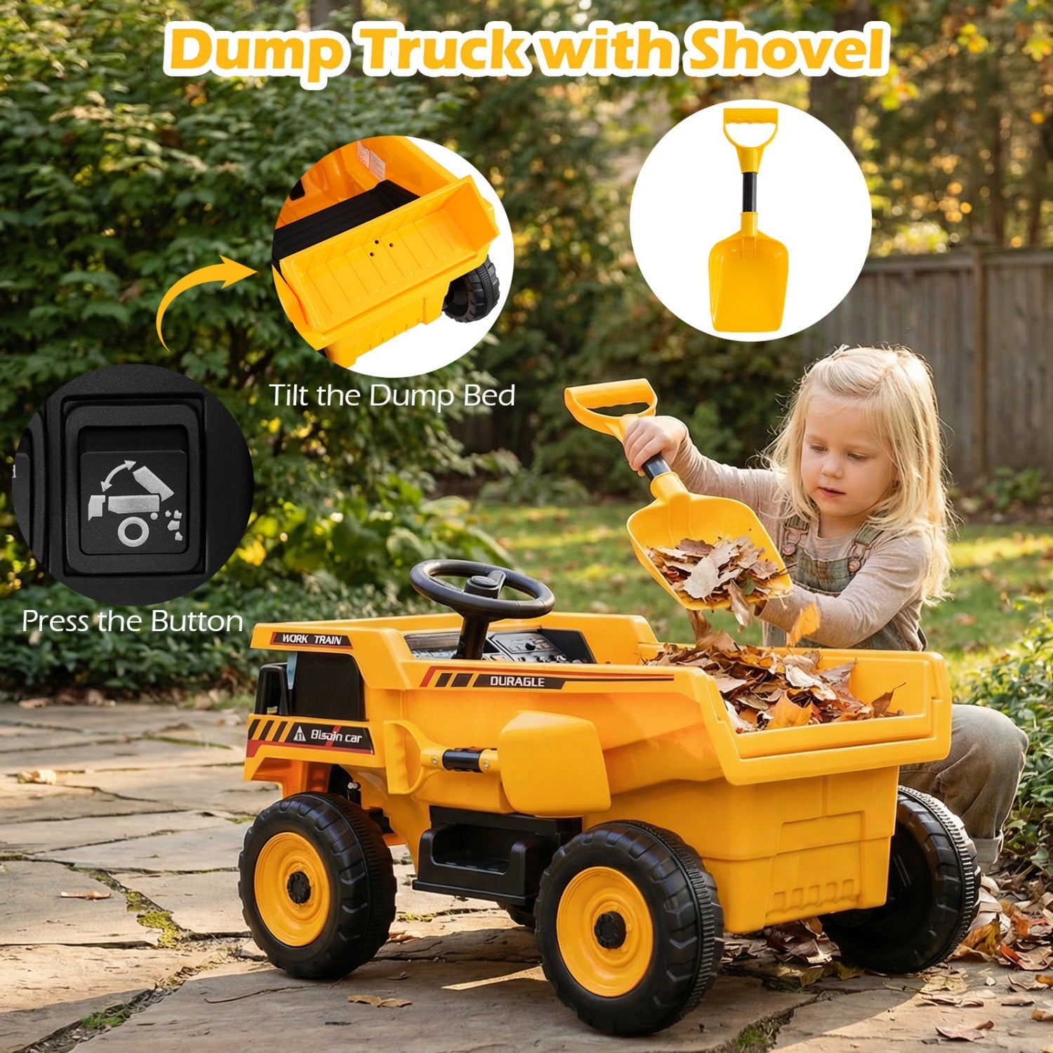 24V Electric Dump Truck Ride-On Toy with Remote Control