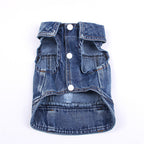 Pet Dog Cat Blue Denim Jeans Jacket Coat Vest
