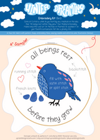 "All Beings Rest" Eco-Embroidery Kit w. Bird Pattern (Joyful Threads Winter Dreaming)