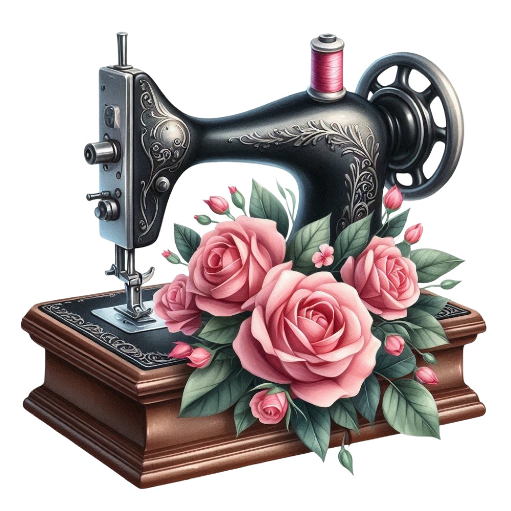 Floral Cute Sewing Machine Fabric Panel 1