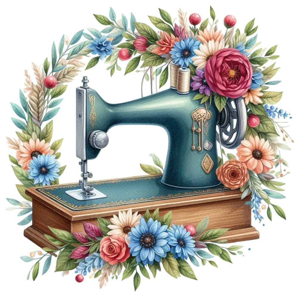 Floral Cute Sewing Machine Fabric Panel 18