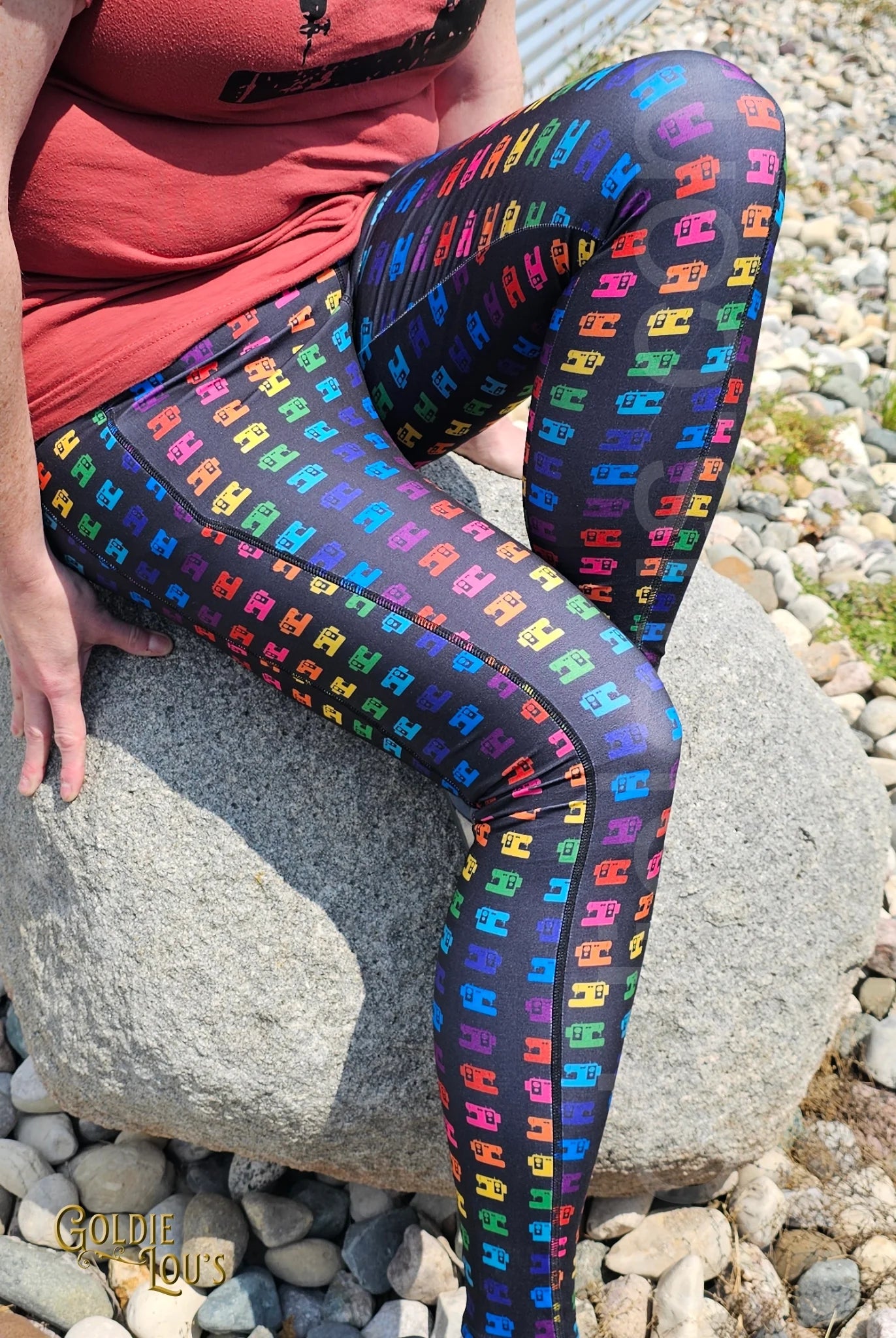 Rainbow Modern Machine Sewing Leggings