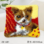 Cute Animal Series Latch Hook Pillow Kits DIY Segment Embroidery Materials Package Coarse Wool Pillow Cross Stitch knooppakket