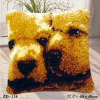 Cute Animal Series Latch Hook Pillow Kits DIY Segment Embroidery Materials Package Coarse Wool Pillow Cross Stitch knooppakket