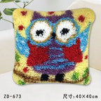 Cute Animal Series Latch Hook Pillow Kits DIY Segment Embroidery Materials Package Coarse Wool Pillow Cross Stitch knooppakket