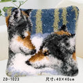 Cute Animal Series Latch Hook Pillow Kits DIY Segment Embroidery Materials Package Coarse Wool Pillow Cross Stitch knooppakket