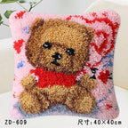 Cute Animal Series Latch Hook Pillow Kits DIY Segment Embroidery Materials Package Coarse Wool Pillow Cross Stitch knooppakket