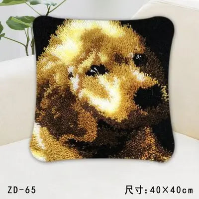Cute Animal Series Latch Hook Pillow Kits DIY Segment Embroidery Materials Package Coarse Wool Pillow Cross Stitch knooppakket