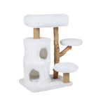 Modern Cat Tree for Indoor Cats 30.5 Cat Tower with Real Solid Wood Branches-White