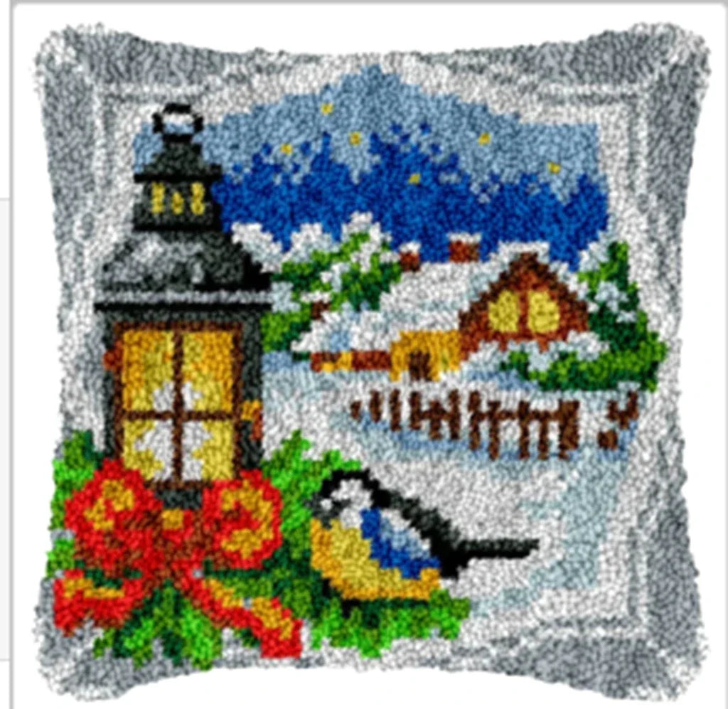 Latch Hook Rug Kit Pastel Embroidery Home decorations Pillow Case Set with Ergonomic Hook Tools