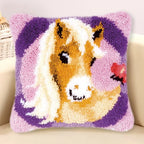 Cow Horse Elephant Animal Carpet Embroidery Set Cartoon Cat Smyrna Latch Hook Kit DIY Knot Pillow Package Pillow Buttons Package