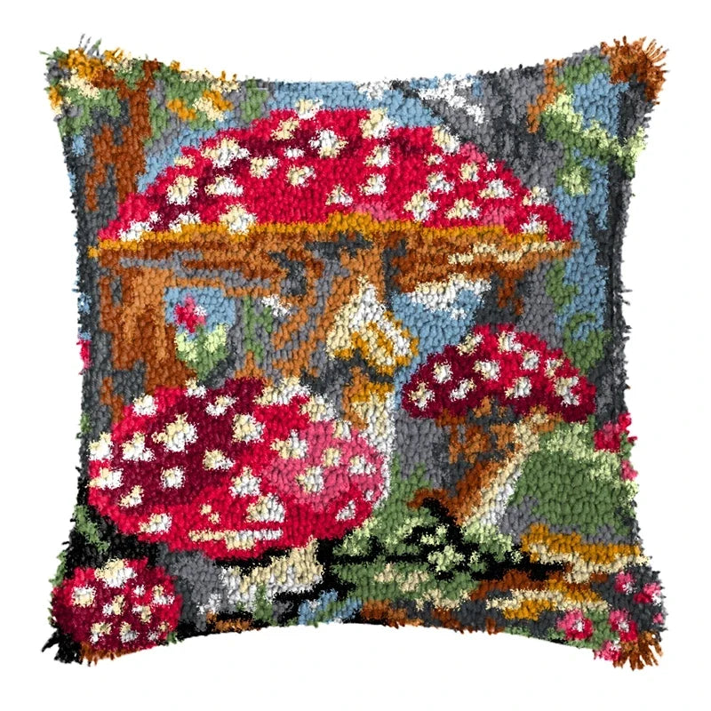 Latch Hook Rug Kit Pastel Embroidery Home decorations Pillow Case Set with Ergonomic Hook Tools