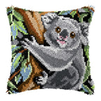 Knot Pillow Package Cartoon Animals Latch Hook Kit Cushion Pillowcase Kussen Set For Needlework Dog Raccoon Latch Hook Kits DIY