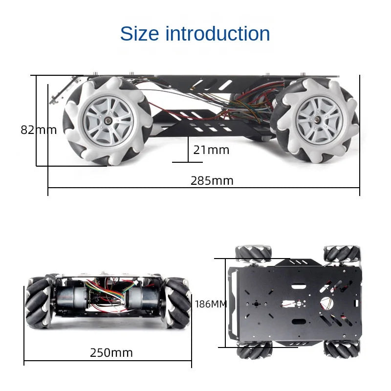 25KG Load RC Tank V3 Mecanum Wheel Robot Car for Arduino, DIY Kit with Encoder Motor and PS2 Handle, Programmable Robot Kit