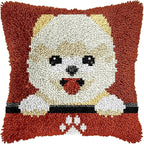 Knot Pillow Package Cartoon Animals Latch Hook Kit Cushion Pillowcase Kussen Set For Needlework Dog Raccoon Latch Hook Kits DIY