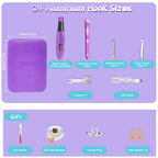 24pcs Crochet Hook Set with Counter LED Light & Stitch Ergonomic knitting needle Sewing Tools Set DIY Weaving Sweater Tool