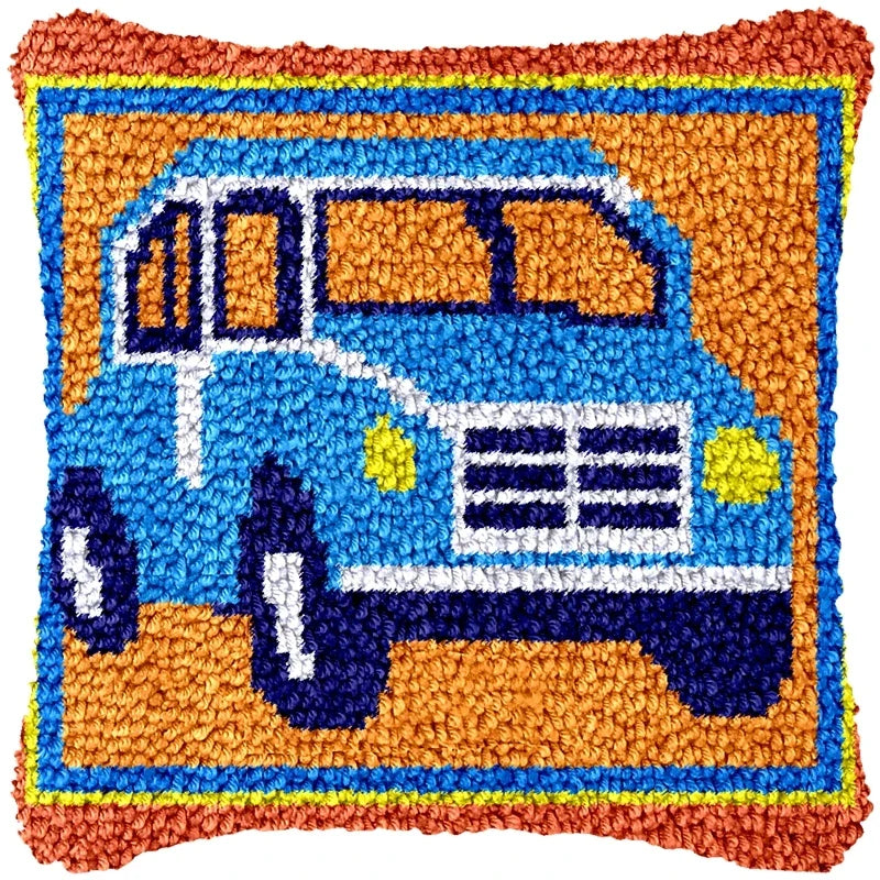 Latch Hook Rug Kit Pastel Embroidery Home decorations Pillow Case Set with Ergonomic Hook Tools