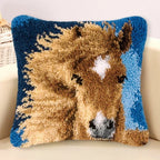 Cow Horse Elephant Animal Carpet Embroidery Set Cartoon Cat Smyrna Latch Hook Kit DIY Knot Pillow Package Pillow Buttons Package