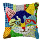 Cow Horse Elephant Animal Carpet Embroidery Set Cartoon Cat Smyrna Latch Hook Kit DIY Knot Pillow Package Pillow Buttons Package