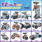 12-in-1 Solar Robot Science Kit - DIY Educational Building Toy, STEM Learning Tool for Kids