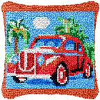 Latch Hook Rug Kit Pastel Embroidery Home decorations Pillow Case Set with Ergonomic Hook Tools