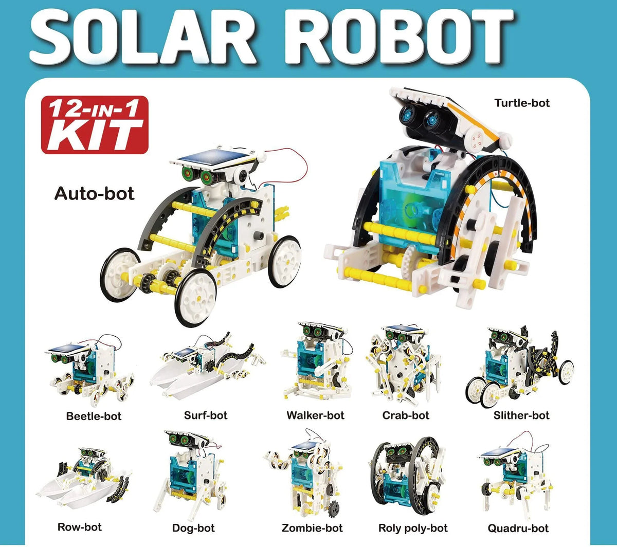 12-in-1 Solar Robot Toy – DIY Science Experiment Building Kit for Kids