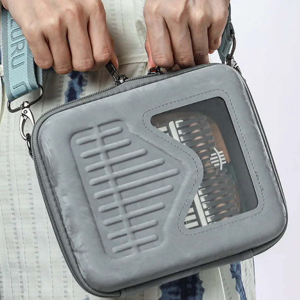 17-21 Key Kalimba Case Thumb Piano Waterproof Shoulder Bag with Adjustable Two-Way Zipper and Shoulder Strap