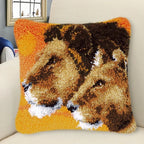 Cow Horse Elephant Animal Carpet Embroidery Set Cartoon Cat Smyrna Latch Hook Kit DIY Knot Pillow Package Pillow Buttons Package