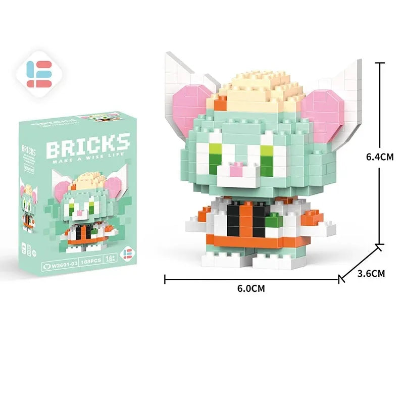 Disney Lilo & Stitch & Pokémon Pikachu Building Blocks – Cute Anime Cartoon Model Toy Set for Kids | Creative Educational Gift for Children
