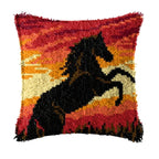 Cow Horse Elephant Animal Carpet Embroidery Set Cartoon Cat Smyrna Latch Hook Kit DIY Knot Pillow Package Pillow Buttons Package