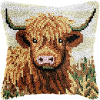 Knot Pillow Package Cartoon Animals Latch Hook Kit Cushion Pillowcase Kussen Set For Needlework Dog Raccoon Latch Hook Kits DIY