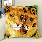 Cow Horse Elephant Animal Carpet Embroidery Set Cartoon Cat Smyrna Latch Hook Kit DIY Knot Pillow Package Pillow Buttons Package