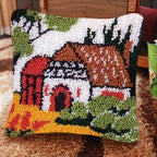 Latch Hook Rug Kit Pastel Embroidery Home decorations Pillow Case Set with Ergonomic Hook Tools