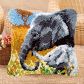 Cow Horse Elephant Animal Carpet Embroidery Set Cartoon Cat Smyrna Latch Hook Kit DIY Knot Pillow Package Pillow Buttons Package