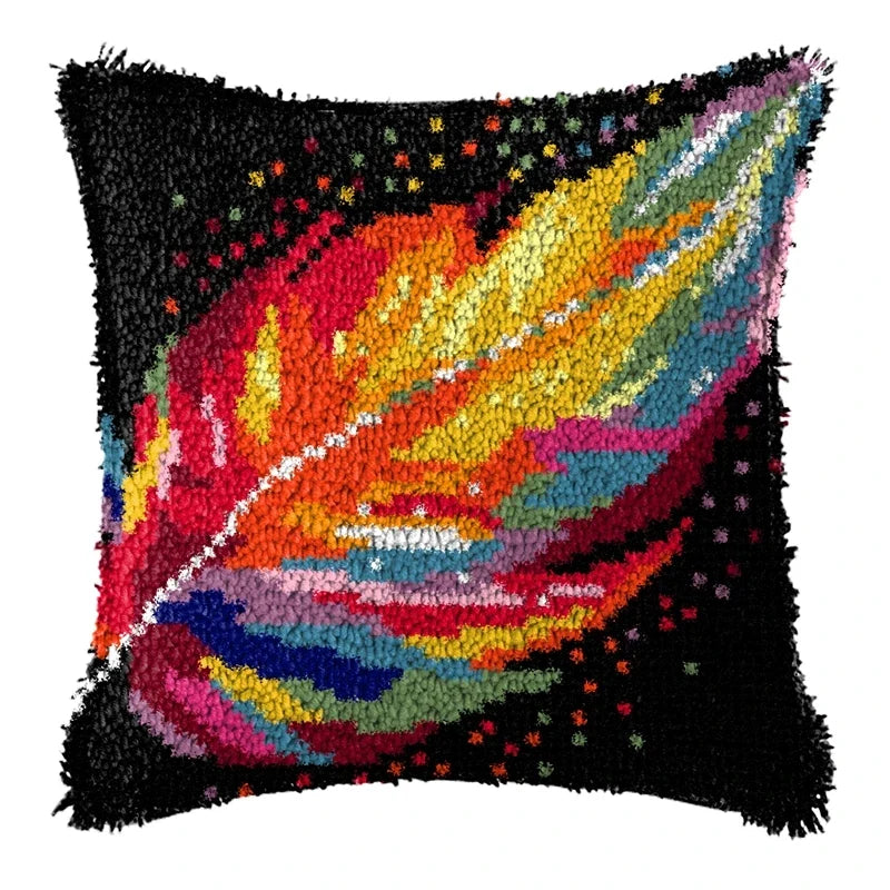 Latch Hook Rug Kit Pastel Embroidery Home decorations Pillow Case Set with Ergonomic Hook Tools