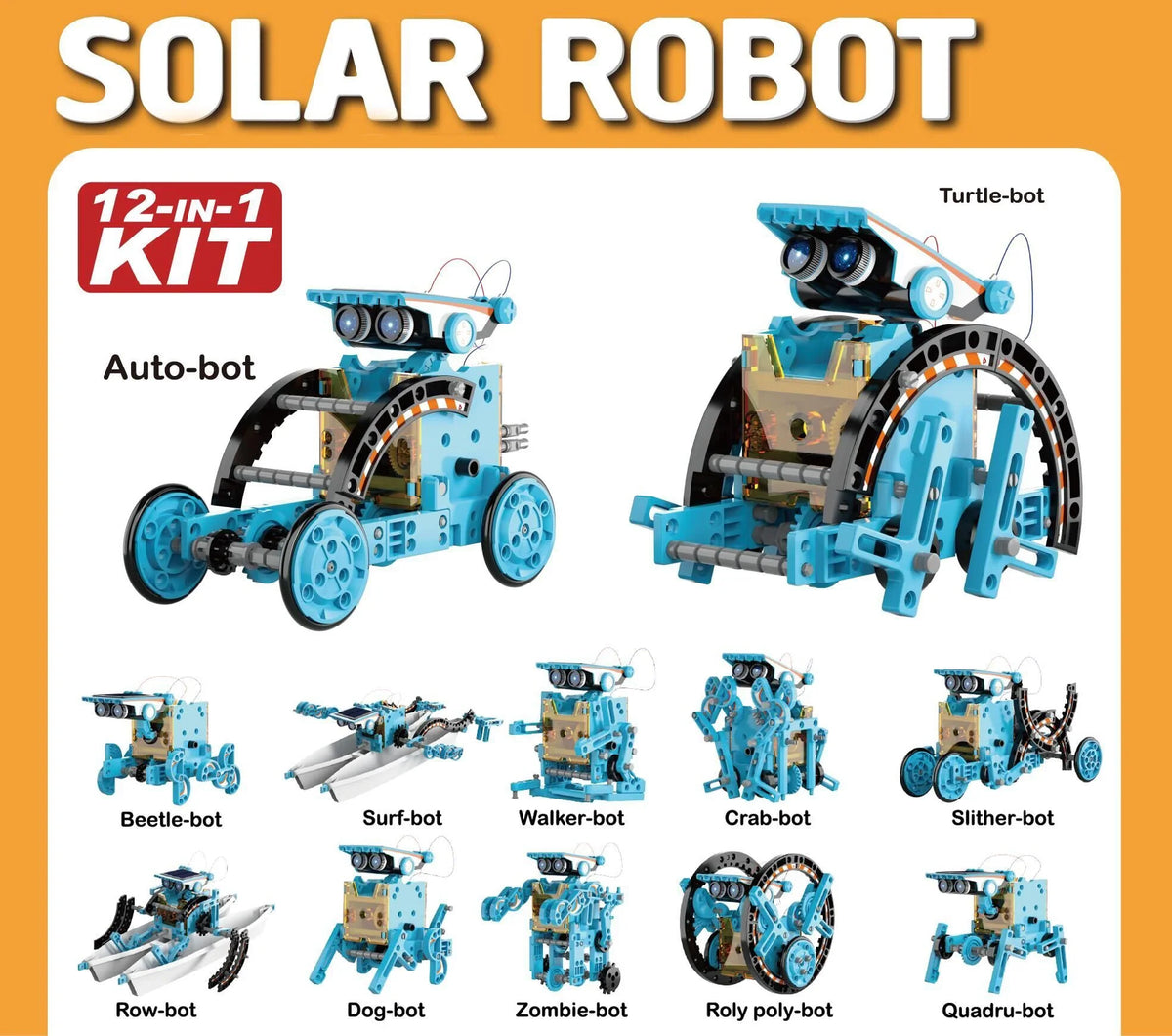 12-in-1 Solar Robot Toy – DIY Science Experiment Building Kit for Kids