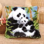 Cow Horse Elephant Animal Carpet Embroidery Set Cartoon Cat Smyrna Latch Hook Kit DIY Knot Pillow Package Pillow Buttons Package