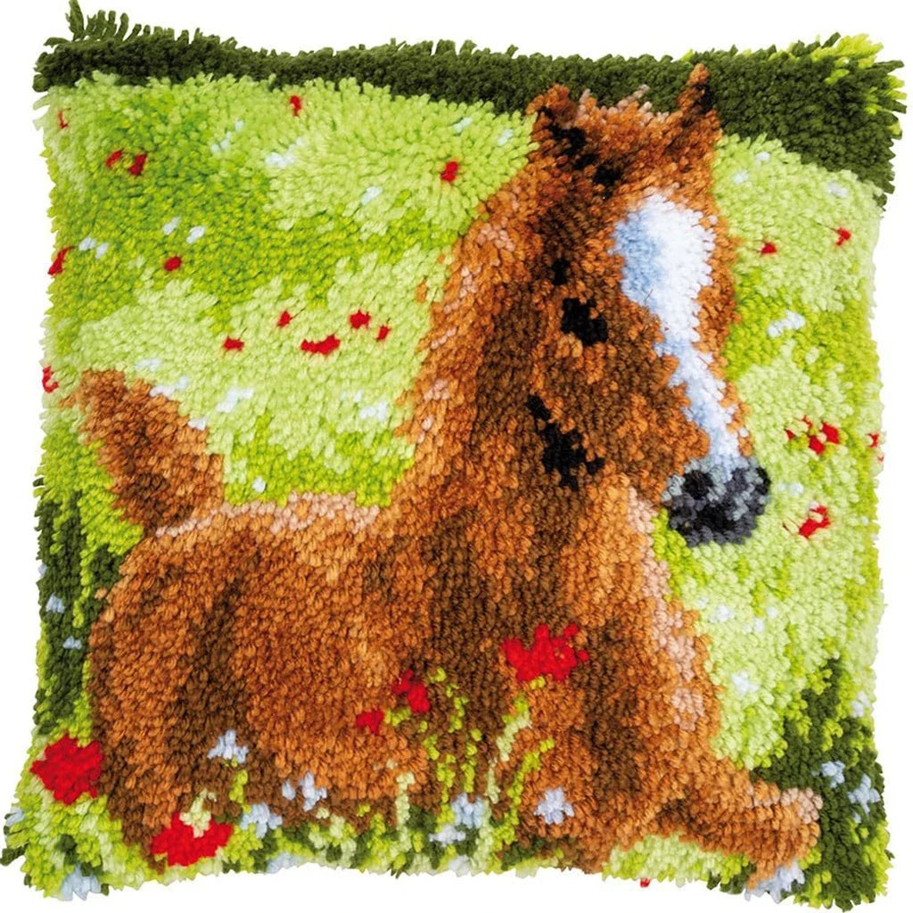 Cow Horse Elephant Animal Carpet Embroidery Set Cartoon Cat Smyrna Latch Hook Kit DIY Knot Pillow Package Pillow Buttons Package