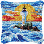 Latch Hook Rug Kit Pastel Embroidery Home decorations Pillow Case Set with Ergonomic Hook Tools