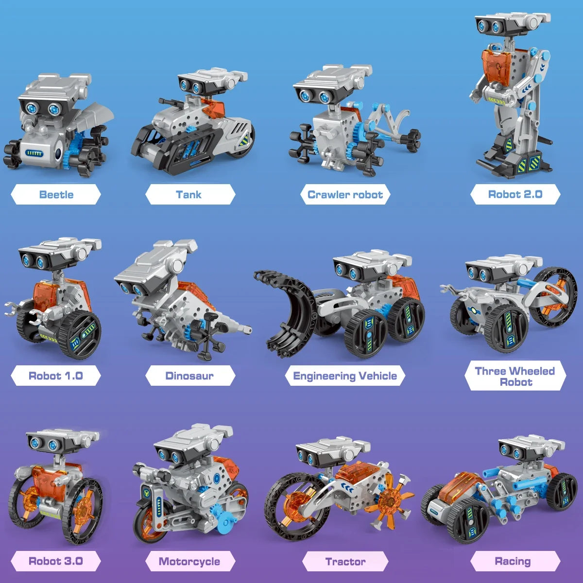 12-in-1 Solar Robot Science Kit - DIY Educational Building Toy, STEM Learning Tool for Kids
