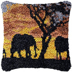 Cow Horse Elephant Animal Carpet Embroidery Set Cartoon Cat Smyrna Latch Hook Kit DIY Knot Pillow Package Pillow Buttons Package