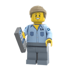 United Studs Postal Worker (Male) -  Custom Printed Minifig - Made Using LEGO® Parts