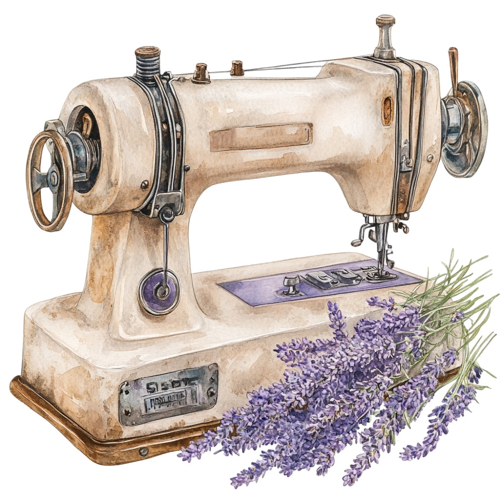 Vintage Sewing Machine Fabric Panel 1