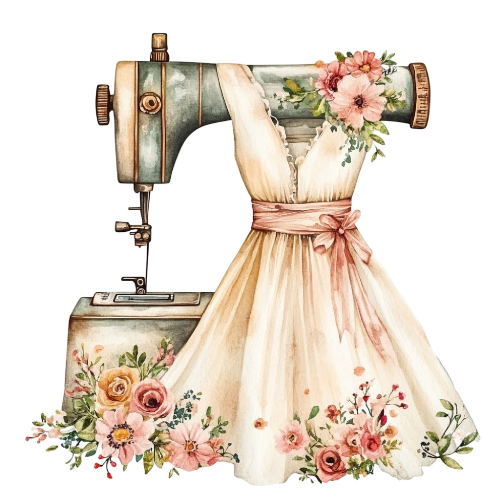 Vintage Sewing Machine Fabric Panel 10