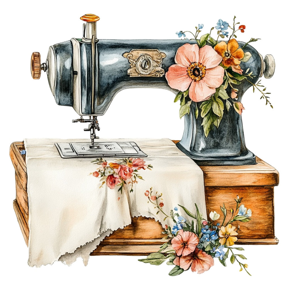 Vintage Sewing Machine Fabric Panel 11