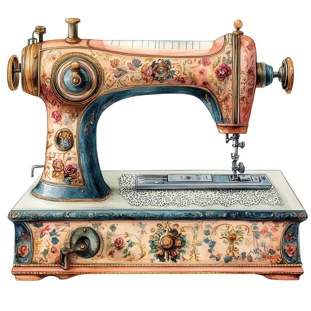 Vintage Sewing Machine Fabric Panel 13
