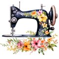 Watercolor Sewing Machines Fabric Panel 4