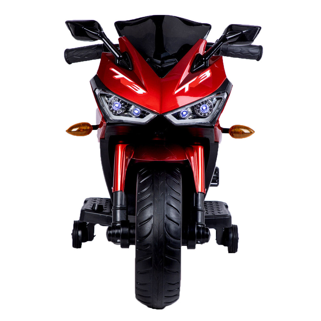 12V Kids Ride-On Motorcycle Toy with Training Wheels and Hand Control